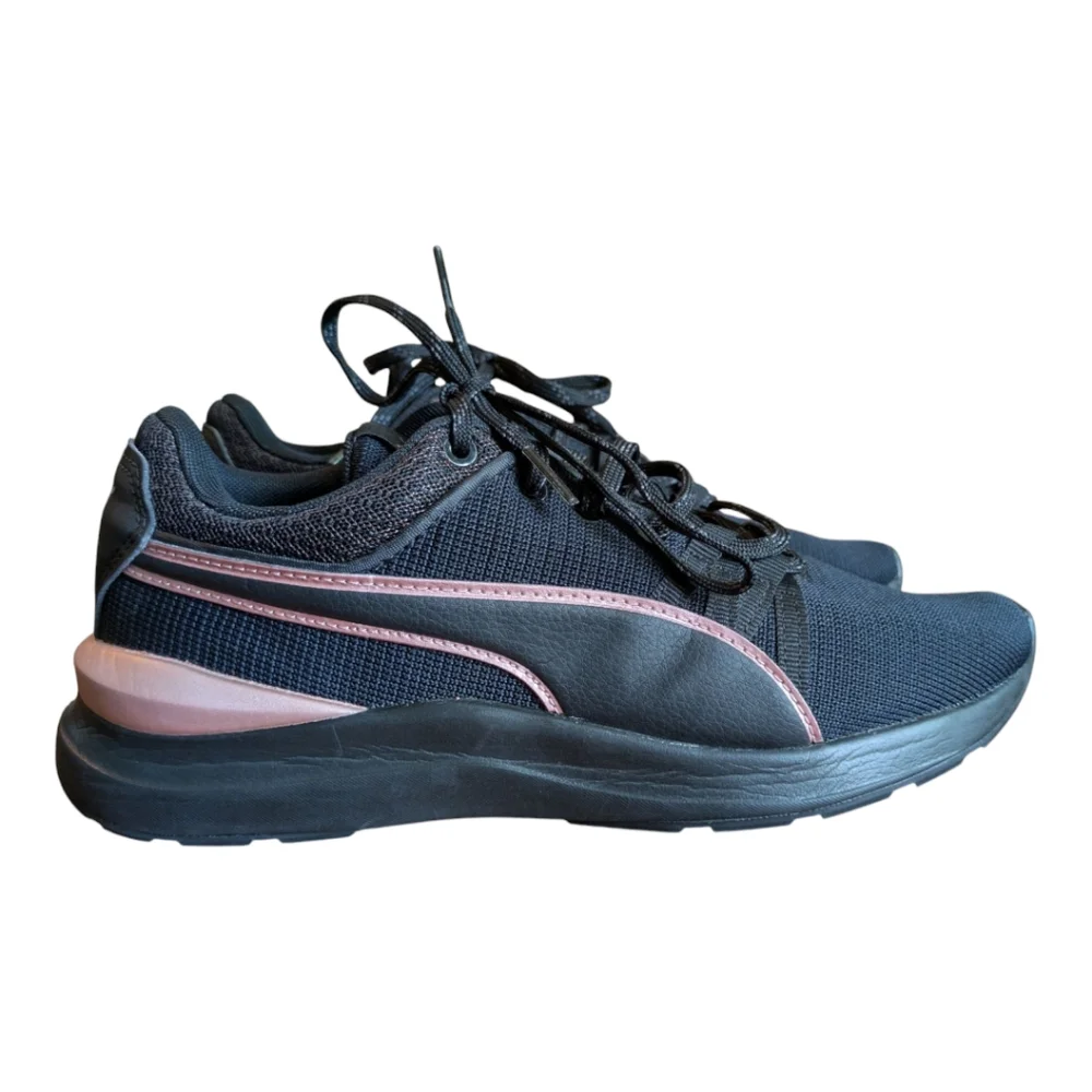 Puma Black Knit Metallic Pink Running Shoes Women's US Size 7